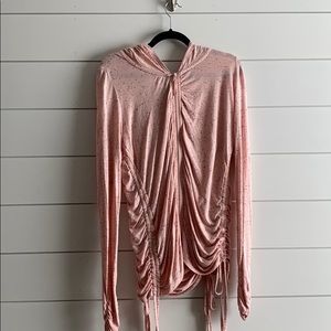 Evy’s Tree XL Pink Ruched Lightweight Hoodie